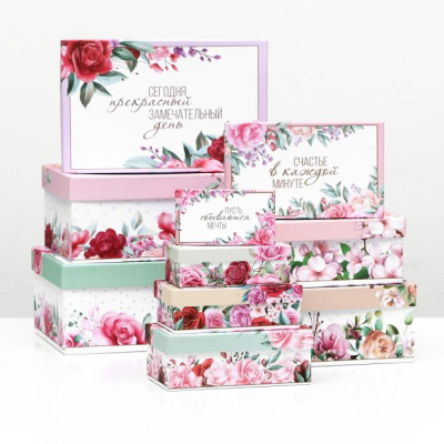 Коробка прямоуг Цветочный №9 28,5*18,5*12 см 1 шт