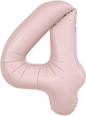 Шар Цифра 4 Роза пыльная Слим 102 см (Ag)