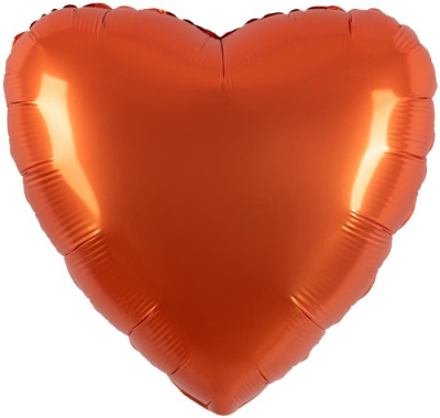 Шар фольга без рисунка Сердце 18" оранжевый сатин (FM)  