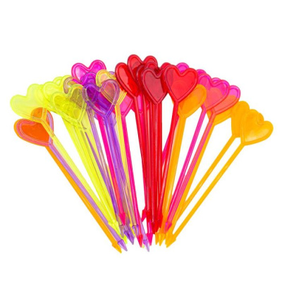 Пика для канапе Сердце пластик 8 см 30 шт Пика для канапе Сердце пластик 8 см 30 шт