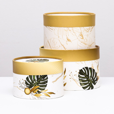 Коробка круг Тропики №3 16*10 см рис микс 1 шт