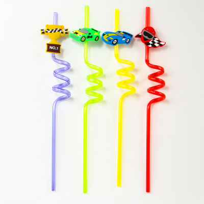 Трубочки для коктейля Машинки 4 шт   Трубочки для коктейля Машинки 4 шт
