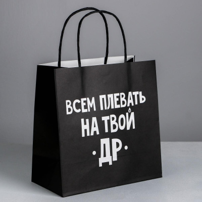 Пакет крафт Всем плевать 22*22*11 см 1 шт