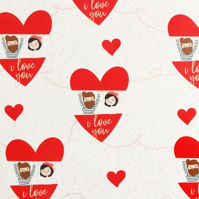 Бумага глянцевая Love you 70*100 см 1 шт