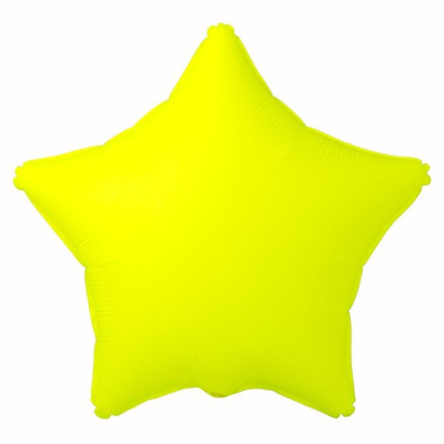 Шар фольга без рисунка Звезда 18" Неон желтый Шар фольга без рисунка Звезда 18" Неон желтый