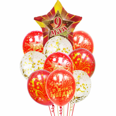 Букет 9 Мая! День Победы! Салют 10 шт