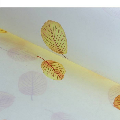 Бумага двусторон Листья бежевые 60*60 см 1 шт