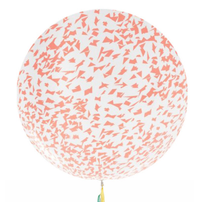 Шар Баблс 50 см с конфетти стружка розовое золото 