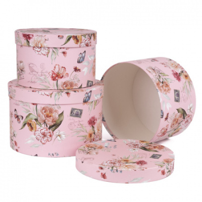 Коробка круг Цветы на роз №2 22,5*14,5 см 1 шт