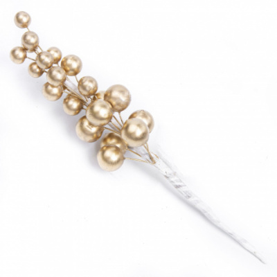 Декор Ветка ягодами Золото 19 см 1 шт