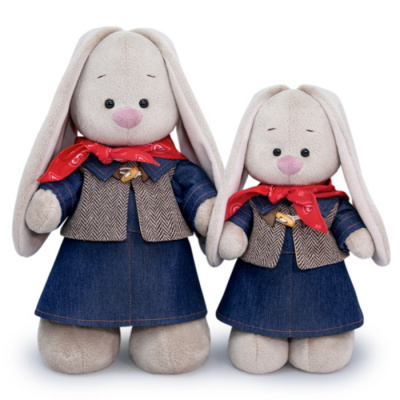 Мягкая игрушка Зайка Ми в джинсовом платье 25 см 1 шт 