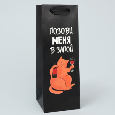 Пакет под бутылку Позови меня в запой 9*25*8,9 см 1 шт
