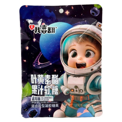 Желейная конфета Ke Kou Fujian со вкусом черники Космонавт 20 г 1 шт