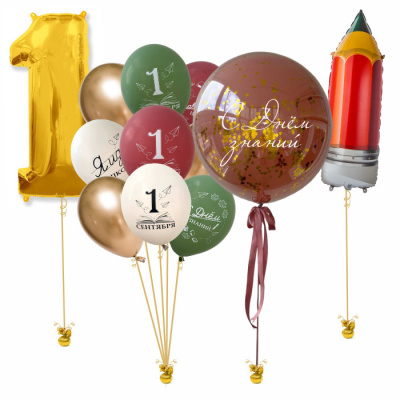Сет с большим шаром Дабл Стафф 1 Сентября! 1 класс 12 шт Сет с большим шаром Дабл Стафф 1 Сентября! 1 класс 12 шт