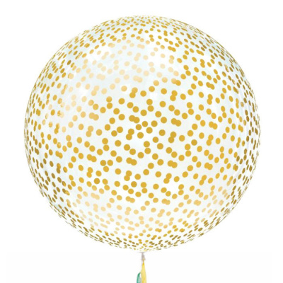 Шар Баблс 50 см с конфетти круги матовый золото 
