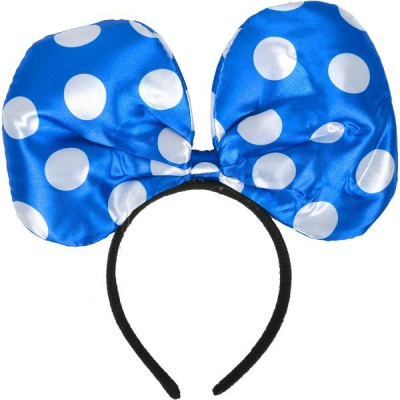 К Ободок Бант горох синий 1 шт