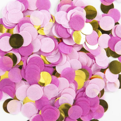Конфетти Волна Веселья Круги Розовый микс 1 см 50 г