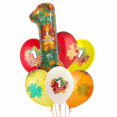 Букет 1 Сентября! Цифра День Знаний листья 7 шт