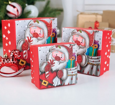 Коробка квадрат Новогоднее настроение №1 9*9*6 см 1 шт Коробка квадрат Новогоднее настроение №1 9*9*6 см 1 шт