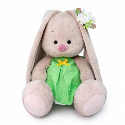 Мягкая игрушка Зайка Ми в платье в горох и ромашка 23 см 1 шт