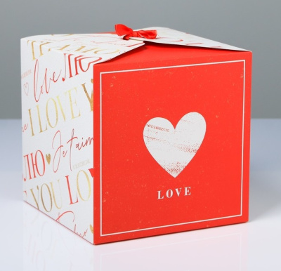 Коробка складная Люблю 18*18*18 см 1 шт Коробка складная Люблю 18*18*18 см 1 шт