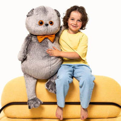 Мягкая игрушка Басик с бархатным бантом 60 см 1 шт