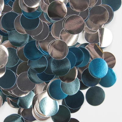 Конфетти Веселый праздник Круг голубой микс 1 см 50 г