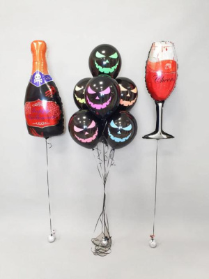 Сет Бутылка и Бокал на Хэллоуин 9 шт 