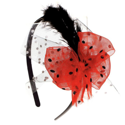 Ободок Бантик с пером 1 шт