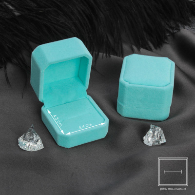 Коробочка для кольца Геометрия голубой 5*5,5*4 см 1 шт