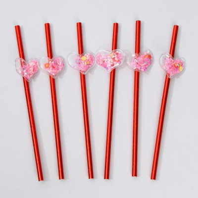 Трубочки для коктейля Сердца 6 шт Трубочки для коктейля Сердца 6 шт
