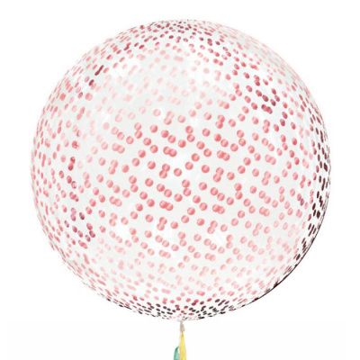 Шар Баблс 50 см с конфетти круги глянец розовые 