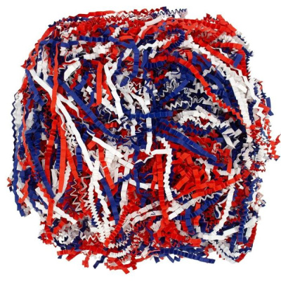 Наполнитель декор бумажный белый, кораллово-красный, синий 50 гр 1 шт