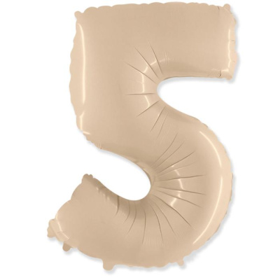 Шар Цифра 5 кремовая 102 см (FM) Шар Цифра 5 кремовая 102 см (FM)
