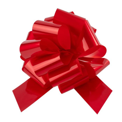 Бант-Шар Красный лаковый 21 см 1 шт