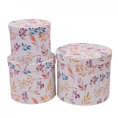 Коробка круг Яркие веточки №1 17*14 см 1 шт