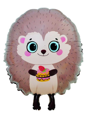 Шар фольга Фигура Ежик с кексиком (FL)