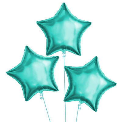 Шар фольга с гелием Звезда бирюза 46 см 1 шт