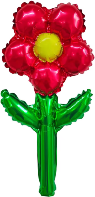 Шар Фигура Мини Цветок красный 1 шт Шар Фигура Мини Цветок красный 1 шт