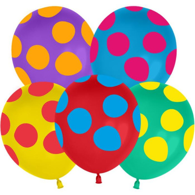 К 12" Пастель ассорти Разноцветные точки 25 шт