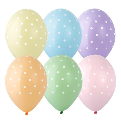 Шар шелкография пастель 14" Горошек мелкий 25 шт Шар шелкография пастель 14" Горошек мелкий 25 шт