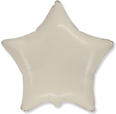 Шар фольга без рисунка Звезда 18" кремовый сатин (FM)  