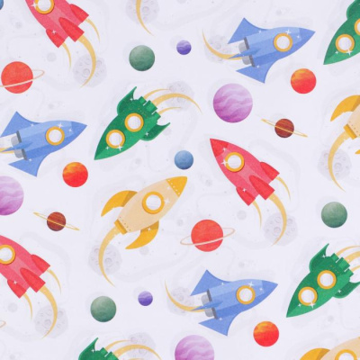 Бумага крафт Ракеты 70*100 см 1 шт