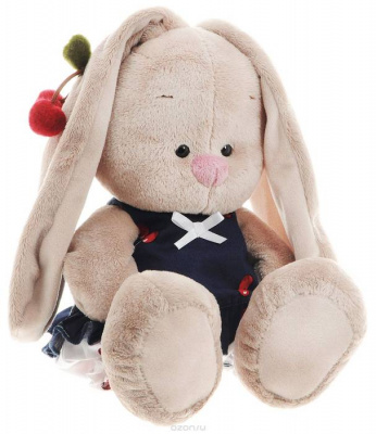 Мягкая игрушка Зайка Ми в костюме с войлочной вишней 23 см 1 шт