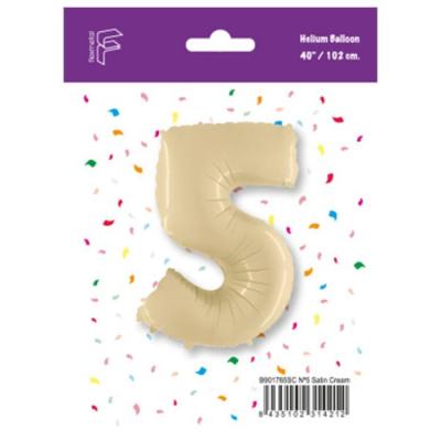 Шар Цифра 5 кремовая 102 см (FM) Шар Цифра 5 кремовая 102 см (FM)