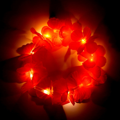 Венок свет Алоха красный 1 шт  