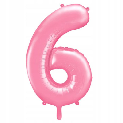 Шар Цифра 6 розовая пастель 86 см Шар Цифра 6 розовая пастель 86 см