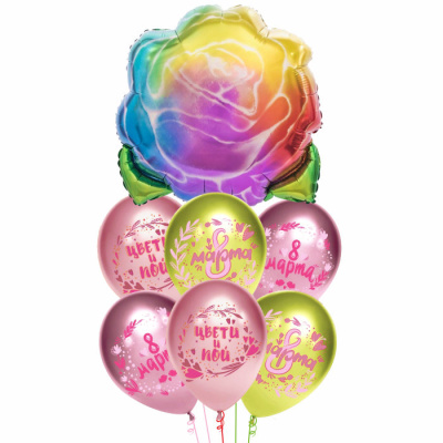 Букет 8 Марта! Весенние пожелания! Роза  7 шт 