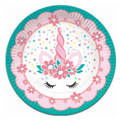 Тарелка Пати Бум бум. Единорог Pink&Tiffany 18 см 6 шт