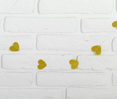 Гирлянда Сердечки золото 200 см 1 шт Гирлянда Сердечки золото 200 см 1 шт